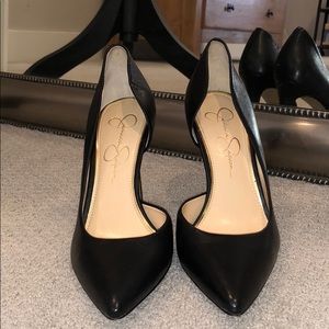 Black Leather Pumps